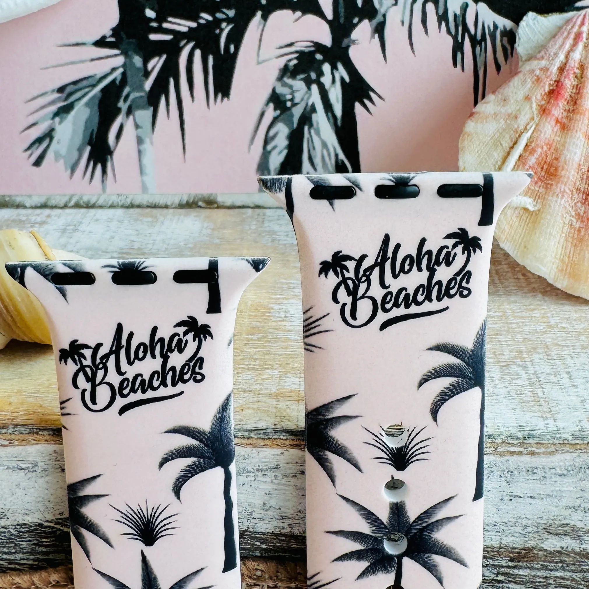 Aloha Beaches Print Silicone Band For Apple Watch