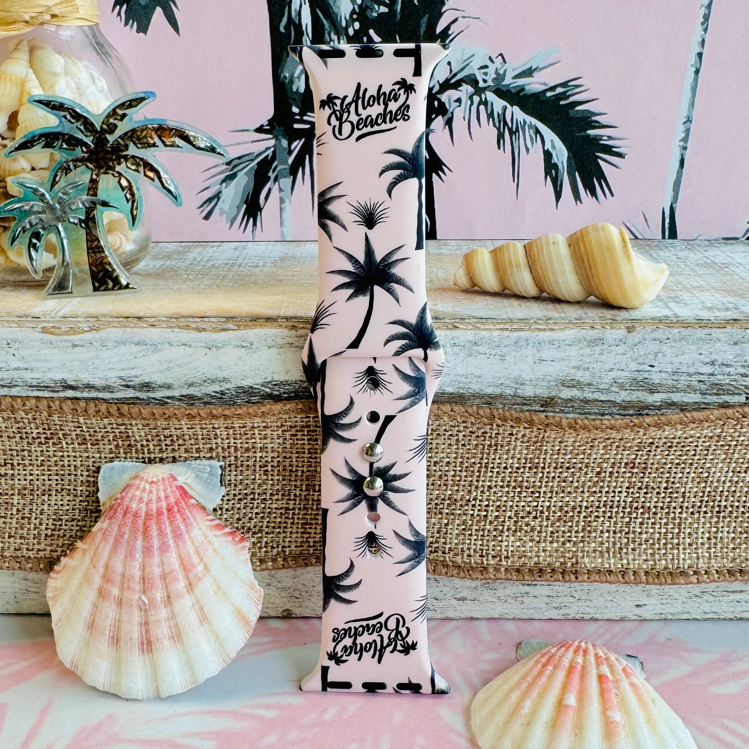 Aloha Beaches Print Silicone Band For Apple Watch