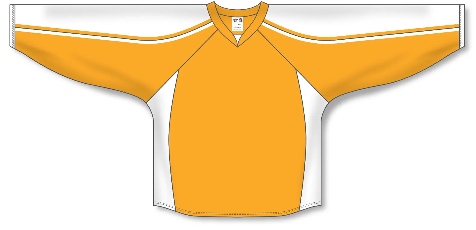 Athletic Knit (AK) H7600A-236 Adult Gold/White Select Hockey Jersey