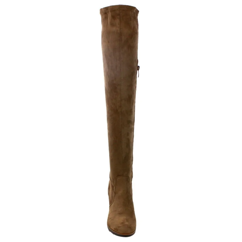 Betani Diana-1 Women's Stretchy Over The Knee Platform Wedge Boots