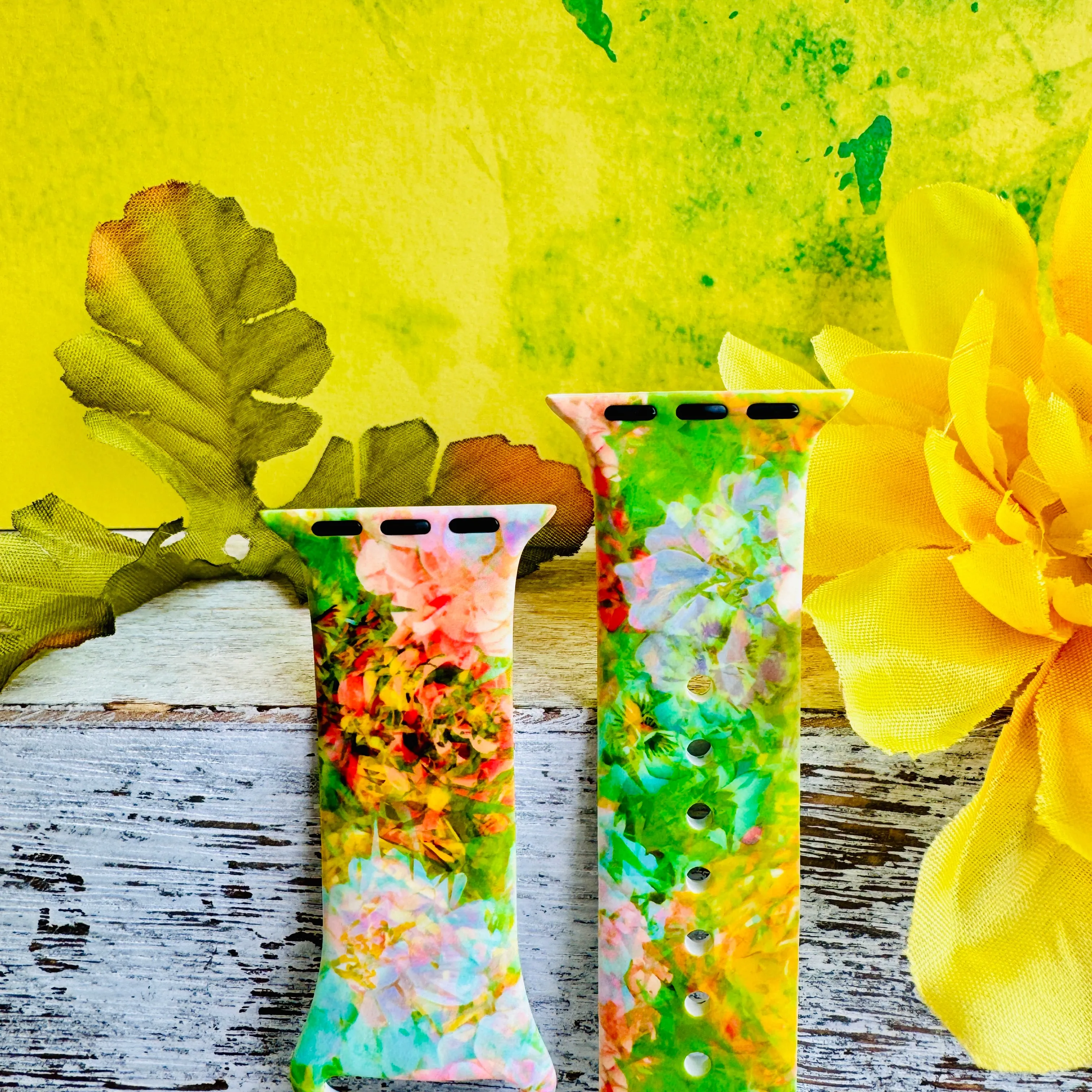 Floral Fusion Print Silicone Band For Apple Watch