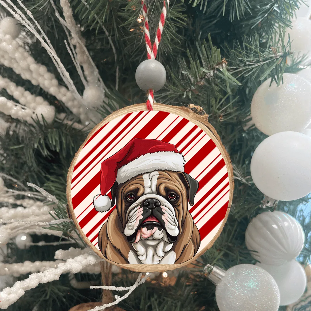 Georgia Bulldog Solid Wood Round Ornament