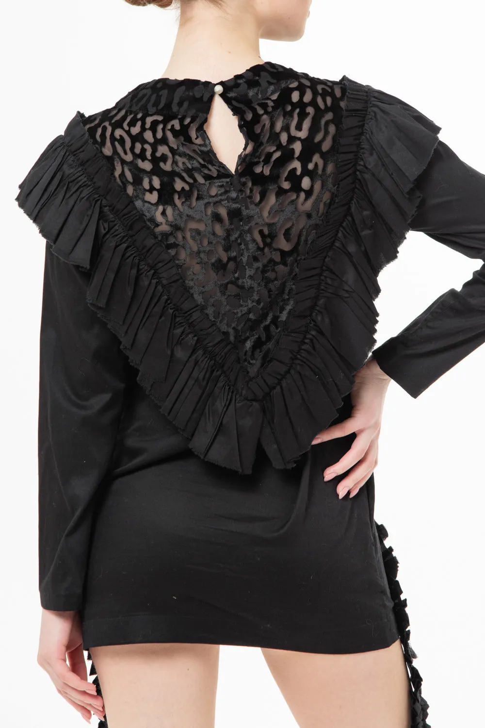Mini dress with frill