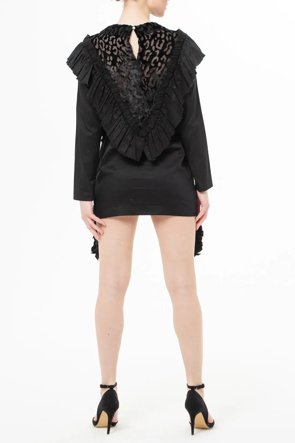 Mini dress with frill