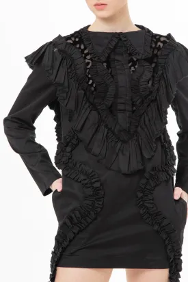Mini dress with frill
