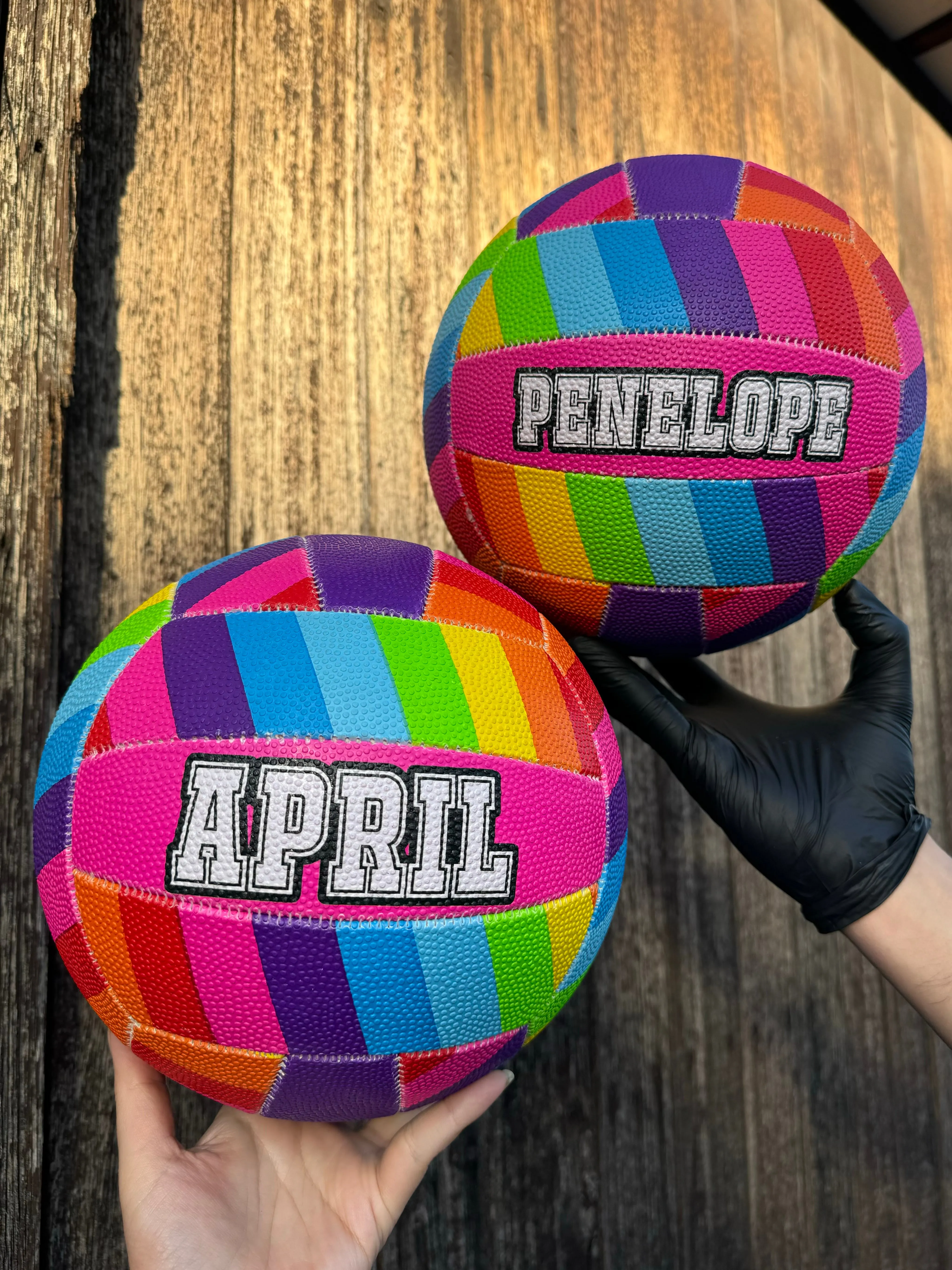 Personalised Spalding Rainbow Netball (SIZE 4, 5)