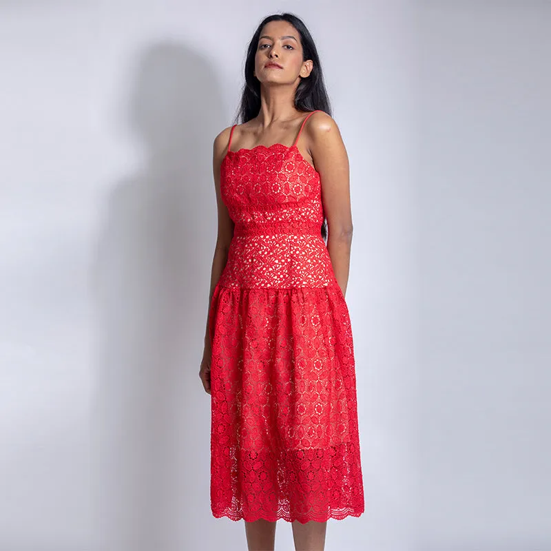 Red Cutwork Dress