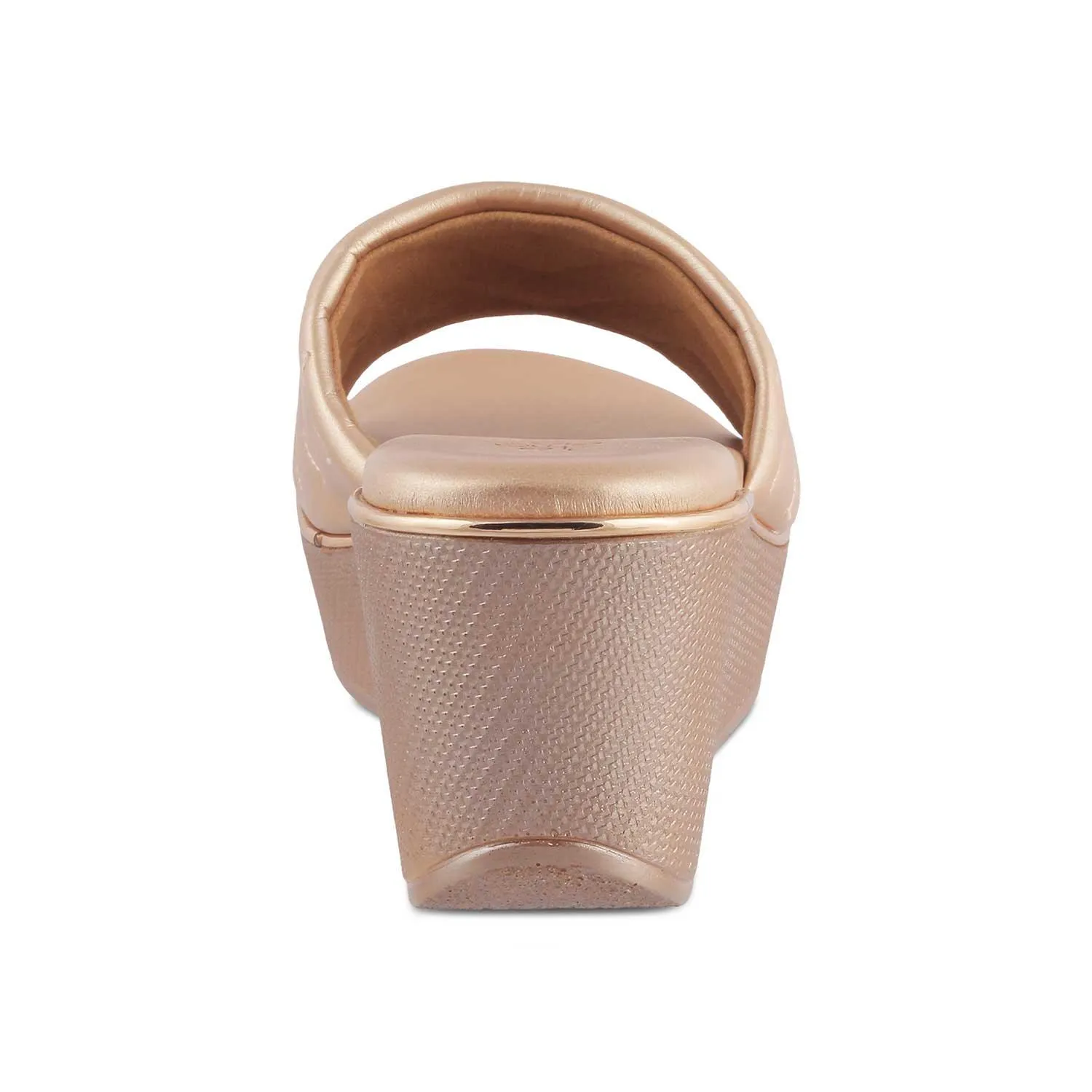 The Coldege Champagne Women's Dress Wedge Sandals Tresmode