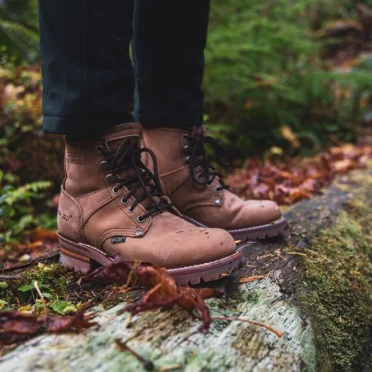 Women 6" Logger Brown Leather Boots